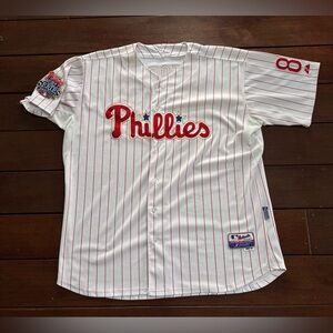 Phila Phillies Shane Victorino Authentic Gold Trim World Series Jersey 56 XXL